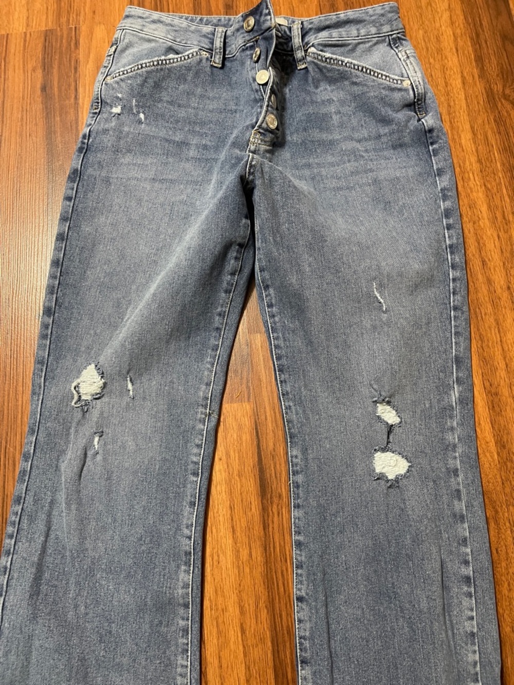 We The Free Distressed Wide-Leg Cropped frayed hem Jeans size 29 - Picture 6 of 7